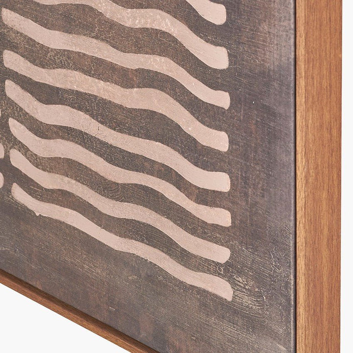 Natural Linear Design Framed Canvas - Brown7 - Duck Barn Interiors
