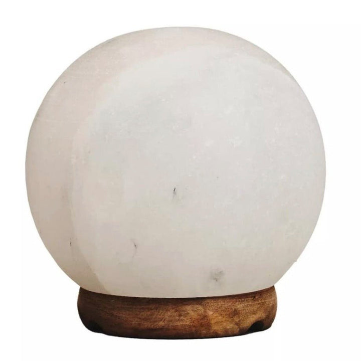Nepal Himalayan Round White Natural Salt Lamp1 - Duck Barn Interiors