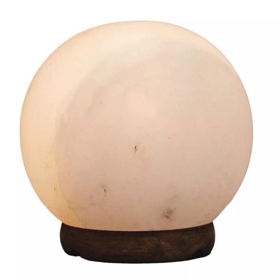 Nepal Himalayan Round White Natural Salt Lamp2 - Duck Barn Interiors