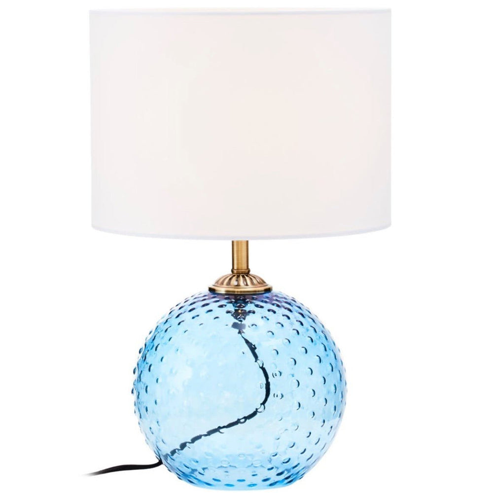 Noa Blue Glass Table Lamp2 - Duck Barn Interiors