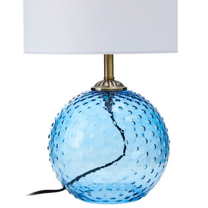 Noa Blue Glass Table Lamp4 - Duck Barn Interiors