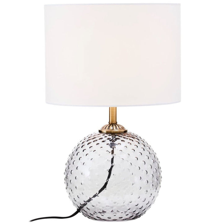 Noa Grey Glass Table Lamp2 - Duck Barn Interiors