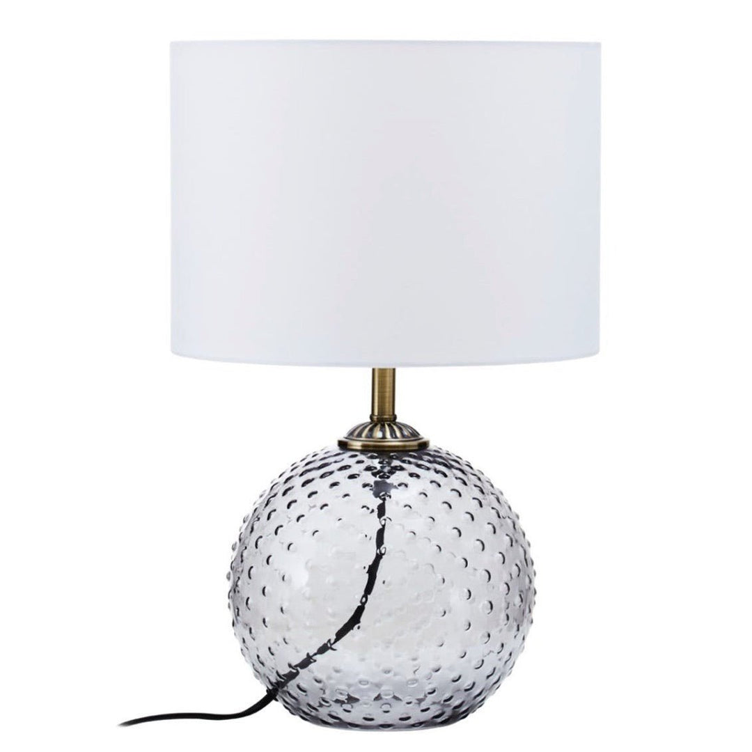 Noa Grey Glass Table Lamp1 - Duck Barn Interiors