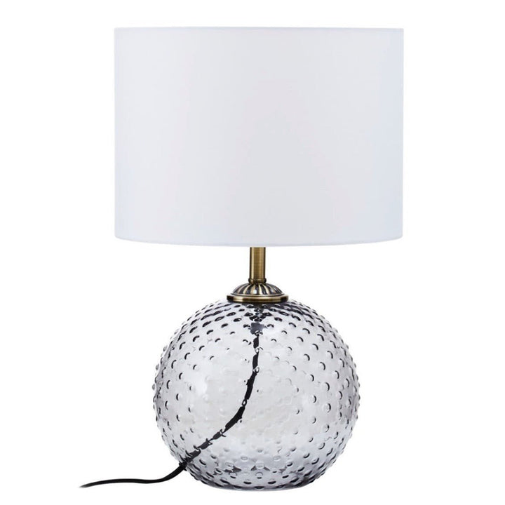 Noa Grey Glass Table Lamp1 - Duck Barn Interiors