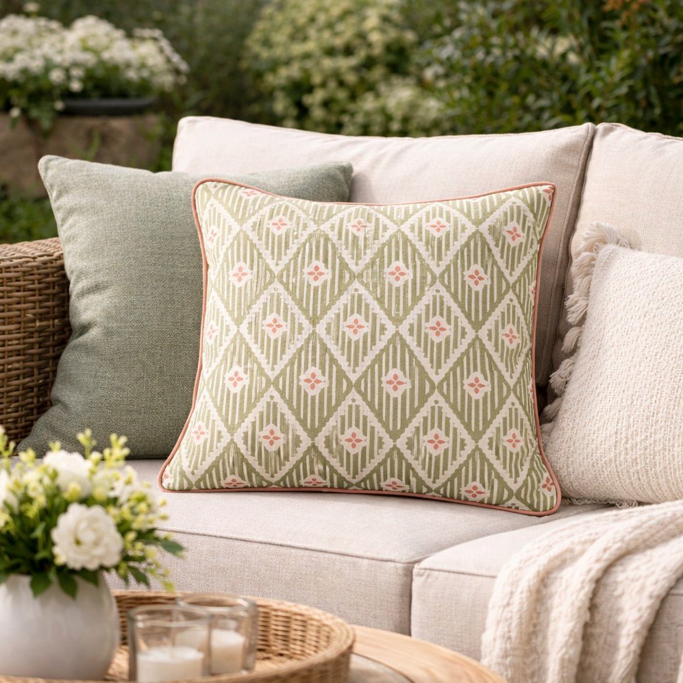 Oasis Outdoor Cushion - Olive2 - Duck Barn Interiors