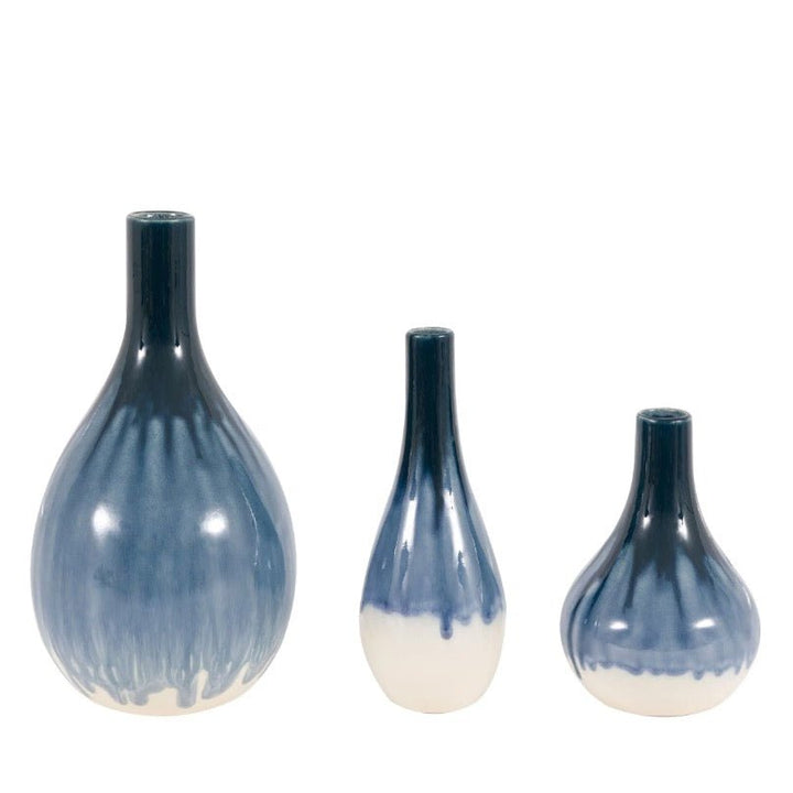 Orro Blue Organic Fade Ceramic Vase - Set of 34 - Duck Barn Interiors