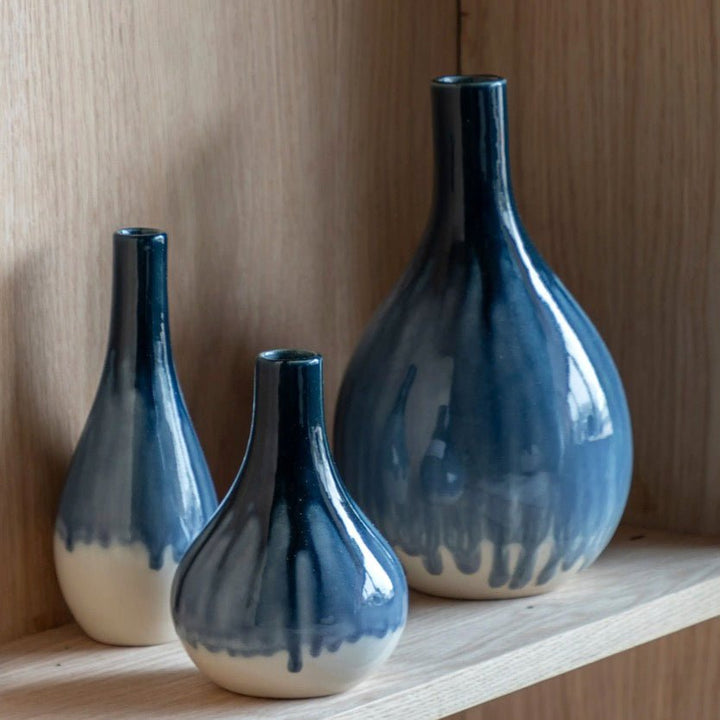 Orro Blue Organic Fade Ceramic Vase - Set of 31 - Duck Barn Interiors