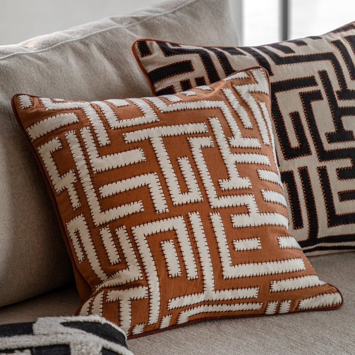 Oskar Applique Cushion - Apricot2 - Duck Barn Interiors