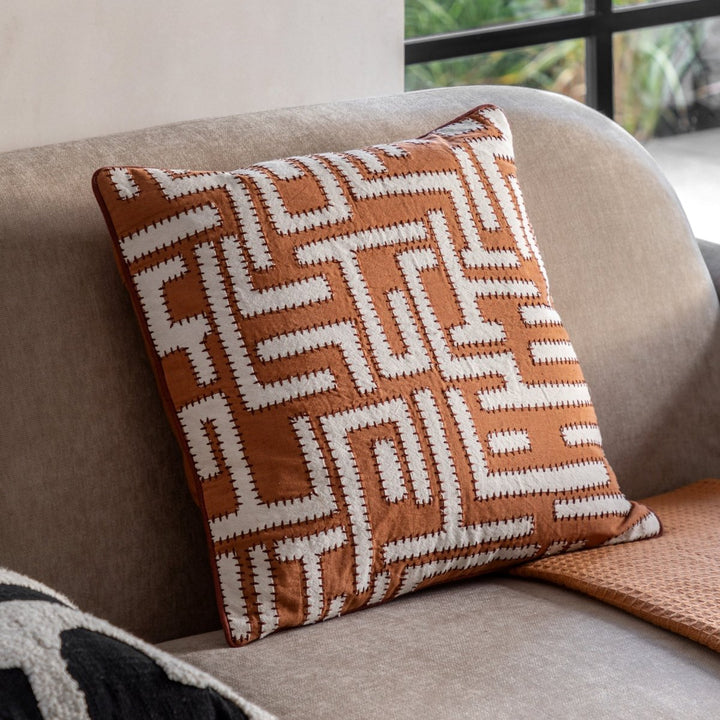 Oskar Applique Cushion - Apricot5 - Duck Barn Interiors
