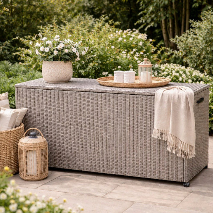 Outdoor Large Cushion Storage Box - Slate Grey1 - Duck Barn Interiors