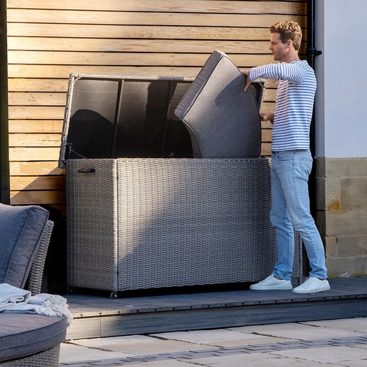 Outdoor Large Cushion Storage Box - Slate Grey2 - Duck Barn Interiors