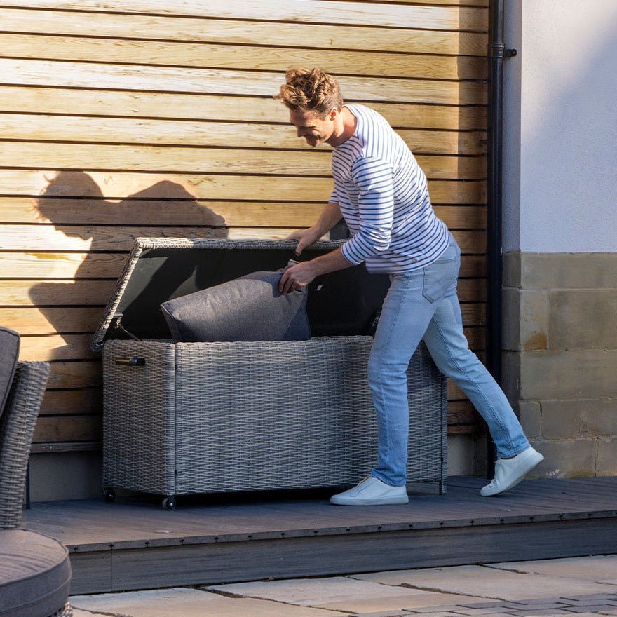 Outdoor Small Cushion Storage Box - Slate Grey1 - Duck Barn Interiors