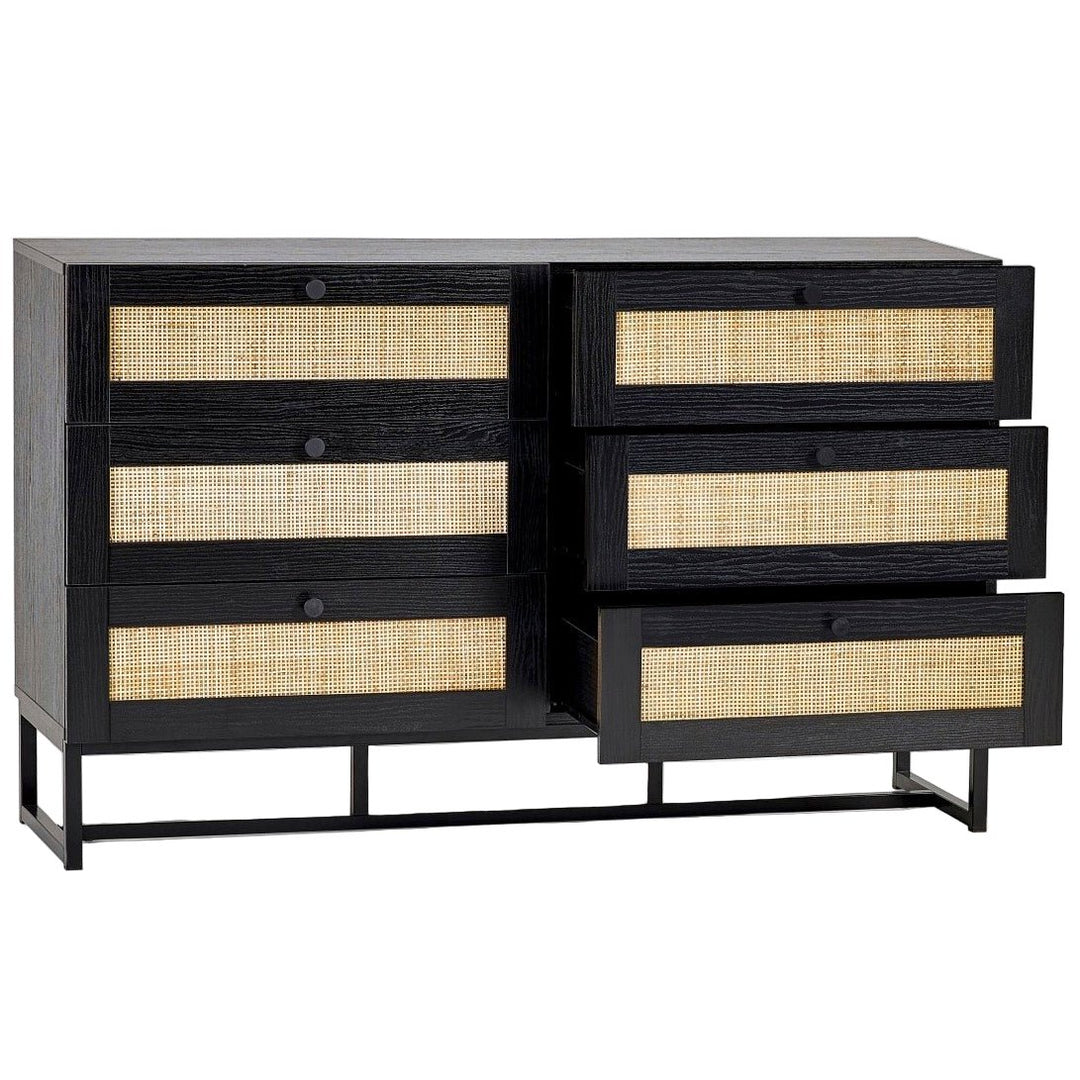 Padstow 6 Drawer Chest of Drawers - Black1 - Duck Barn Interiors