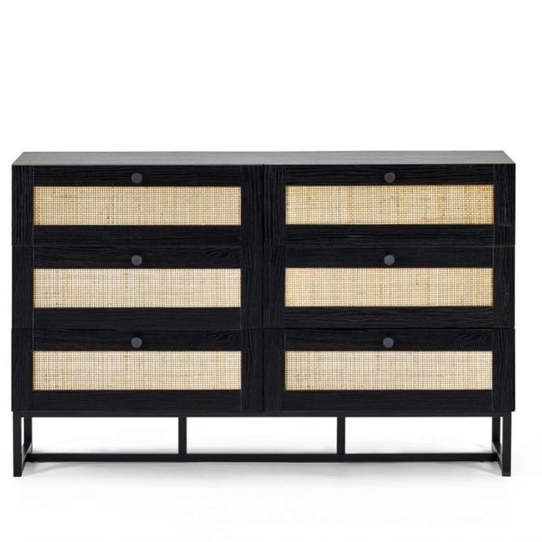 Padstow 6 Drawer Chest of Drawers - Black1 - Duck Barn Interiors