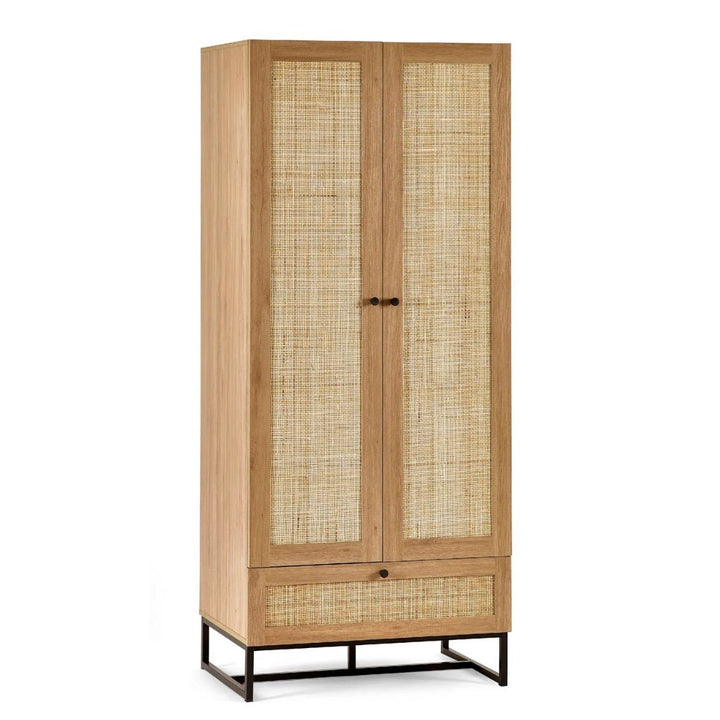 Padstow Double Wardrobe With Low Drawer - Oak2 - Duck Barn Interiors