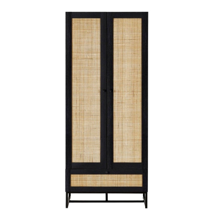 Padstow Wardrobe with Low Drawer - Black1 - Duck Barn Interiors