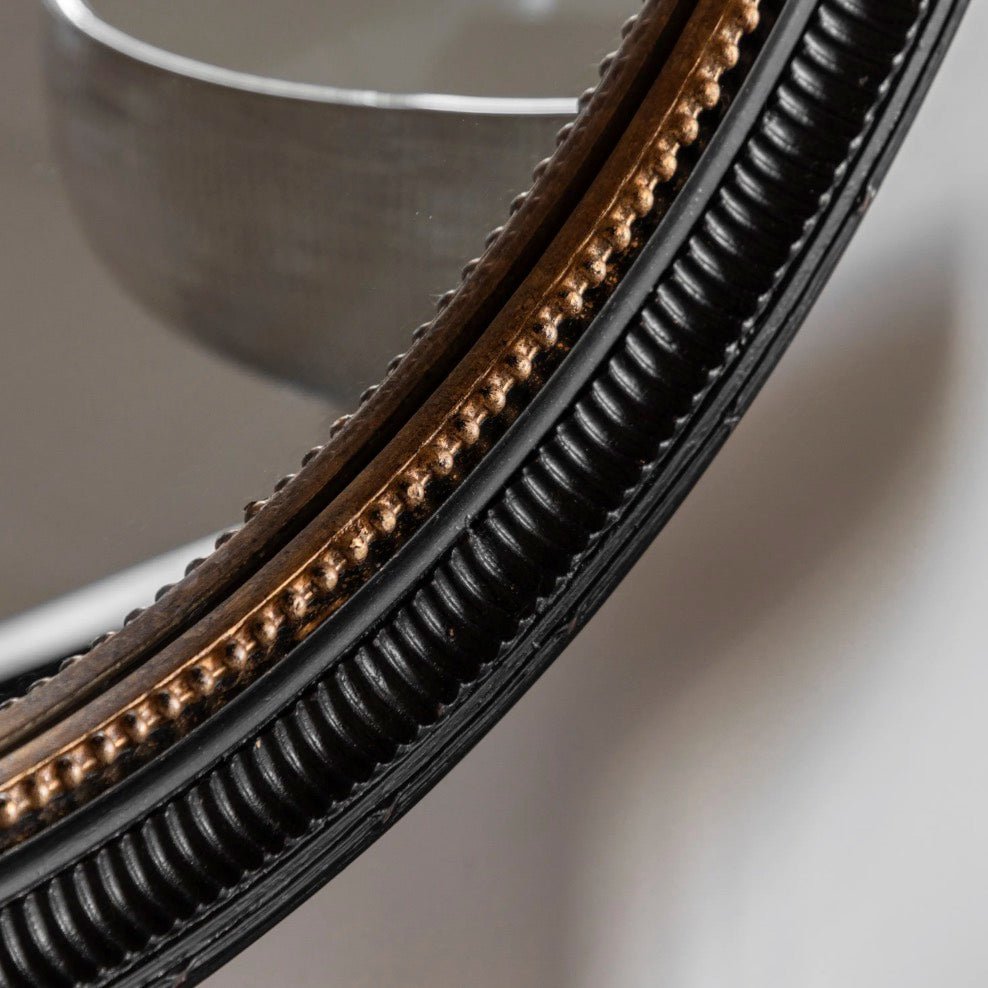 Pisa Black Round Mirror2 - Duck Barn Interiors