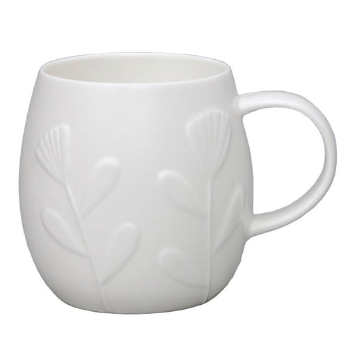 Plum Bud White Bone China Mug - Large