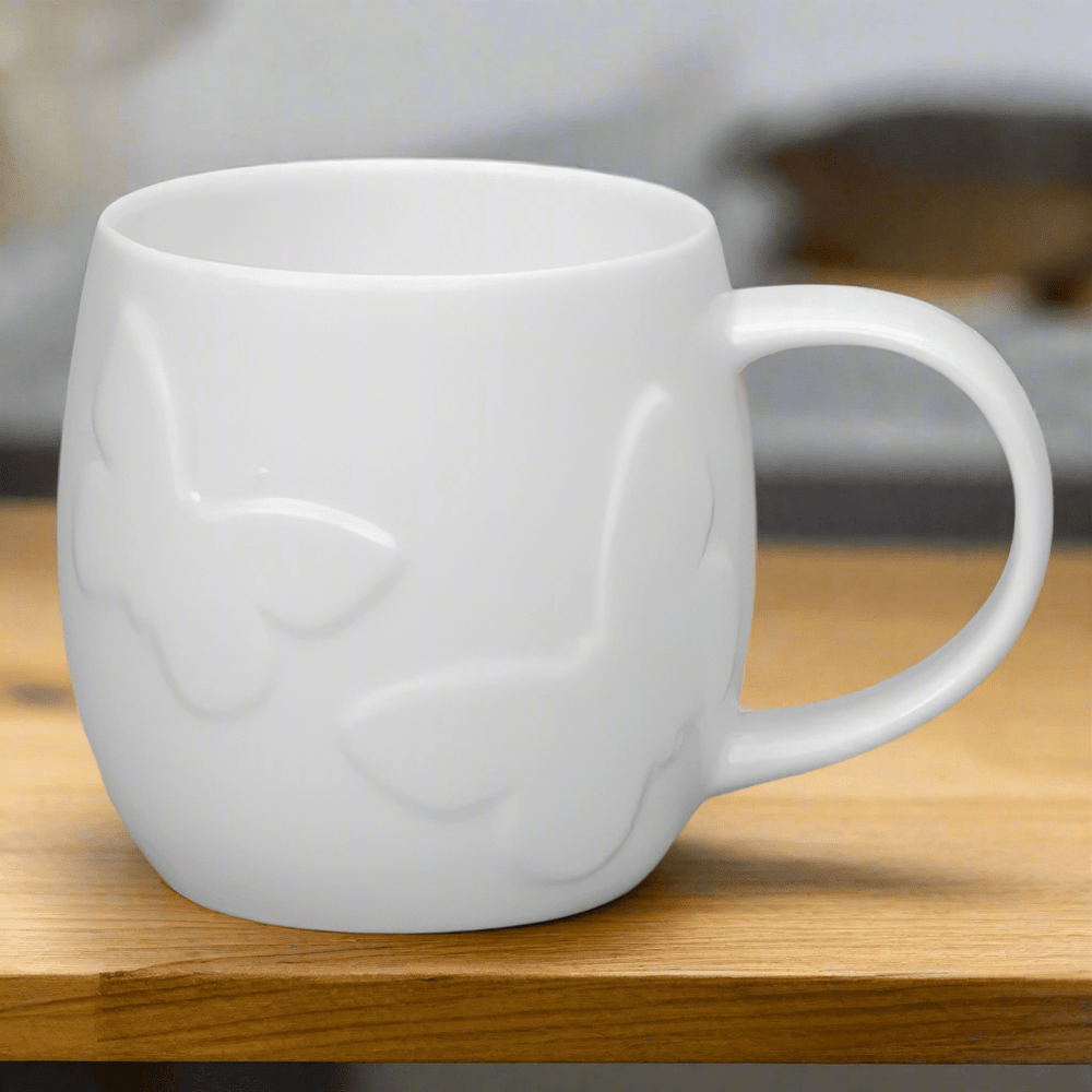 Plum Butterfly White Bone China Mug1 - Duck Barn Interiors