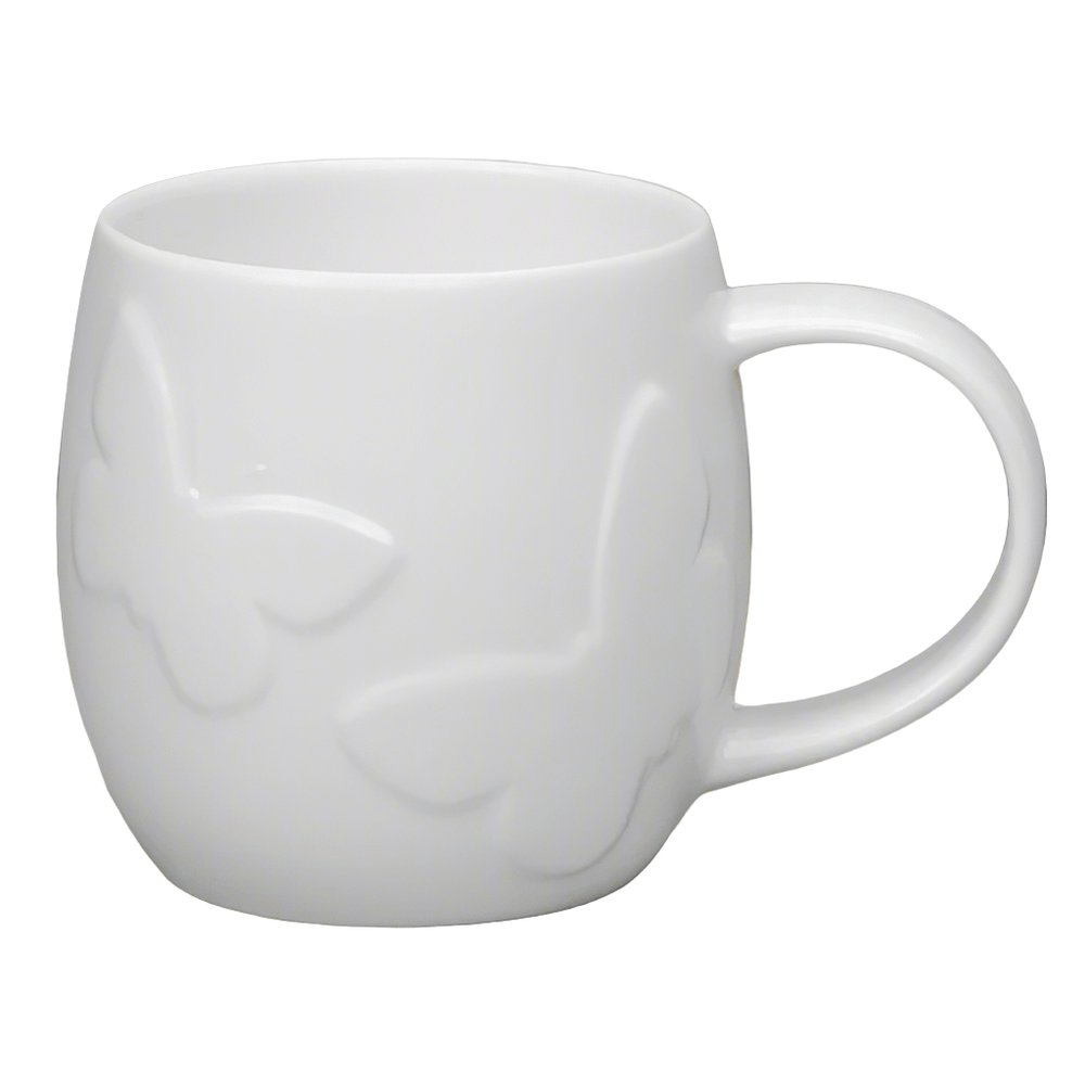 Plum Butterfly White Bone China Mug1 - Duck Barn Interiors