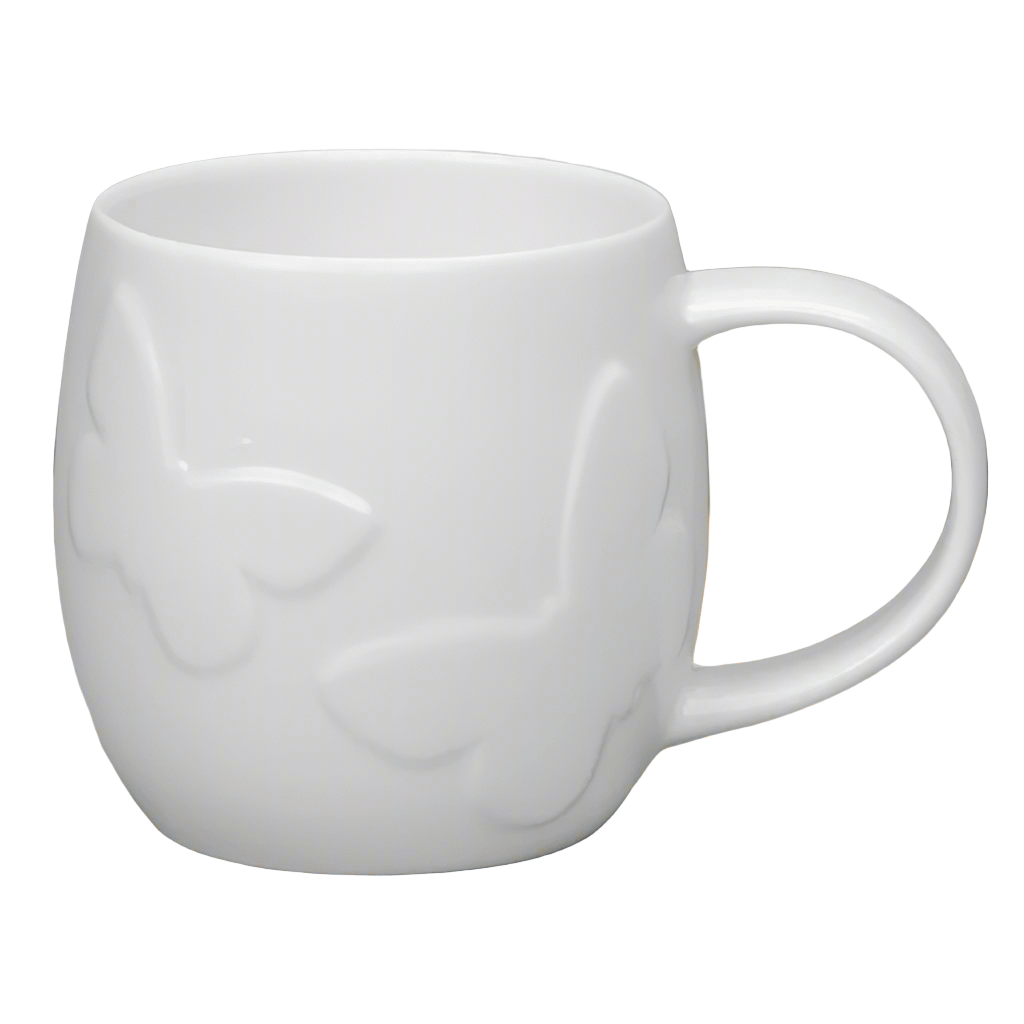 Plum Butterfly White Bone China Mug1 - Duck Barn Interiors