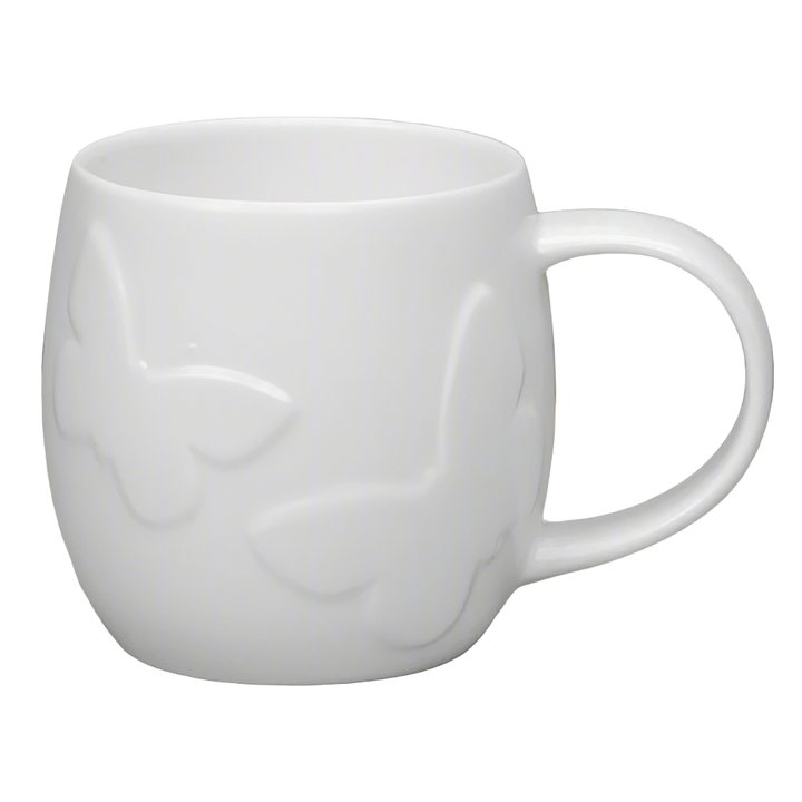 Plum Butterfly White Bone China Mug1 - Duck Barn Interiors