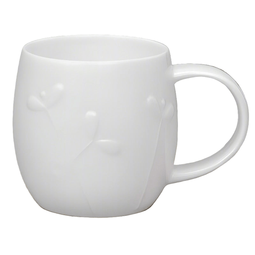 Plum Cress White Bone China Mug