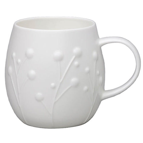 Plum Flax White Bone China Mug - Large