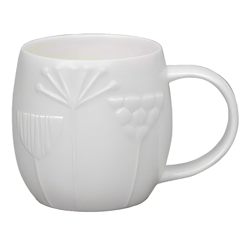 Plum Meadow White Bone China Mug