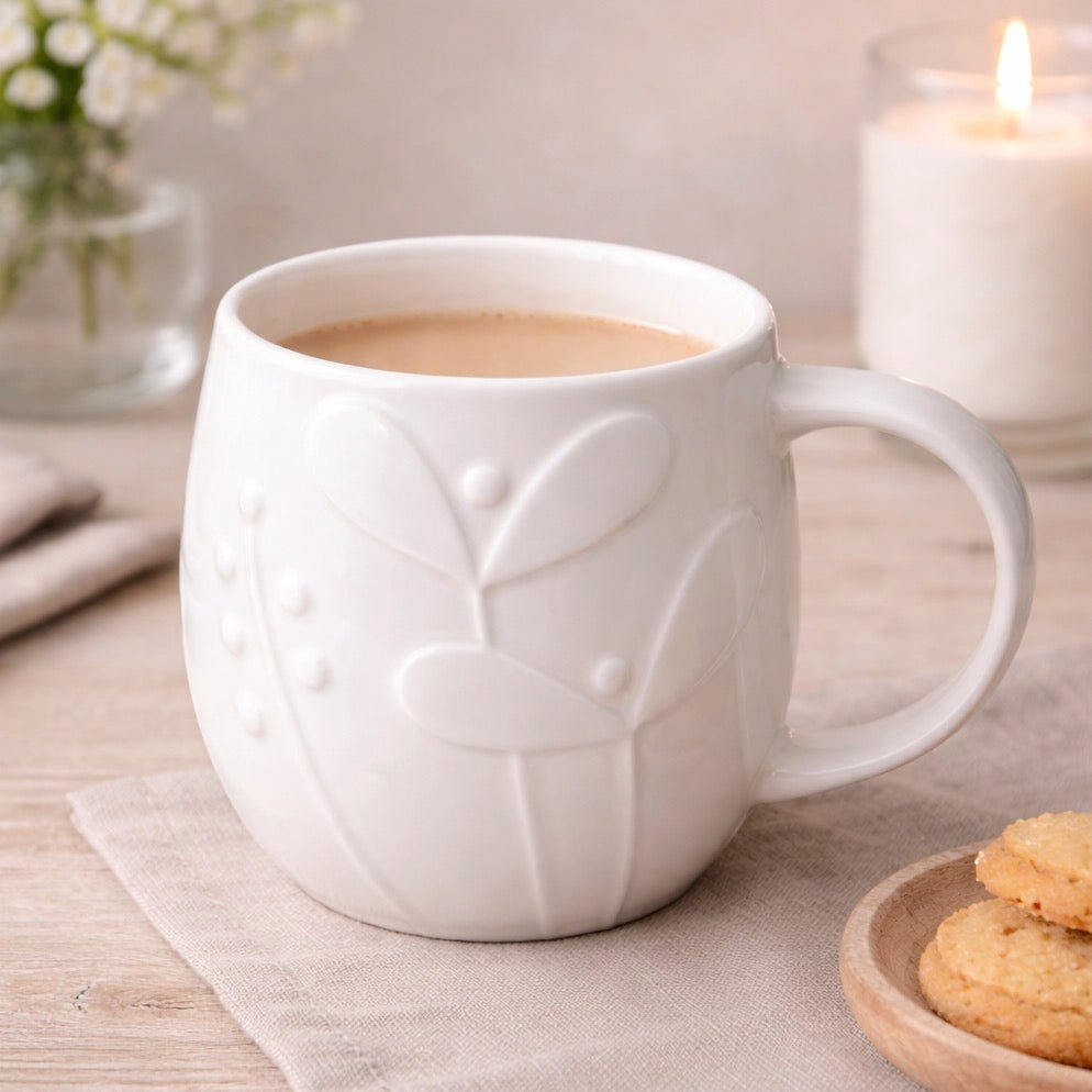 Plum Seedling White Bone China Mug1 - Duck Barn Interiors