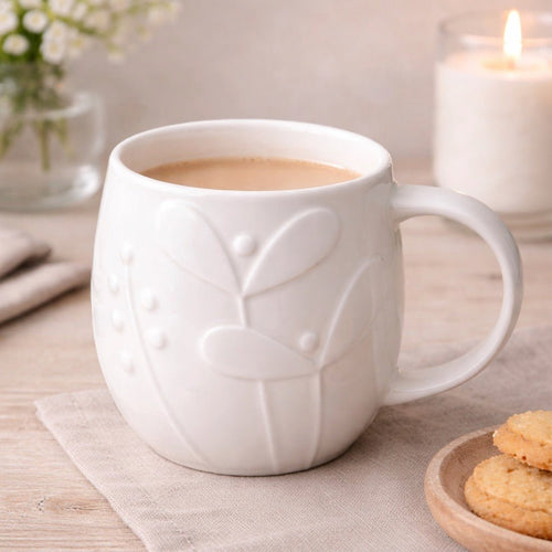 Plum Seedling White Bone China Mug
