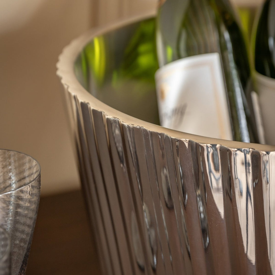 Polished Fluted Champagne Bucket3 - Duck Barn Interiors