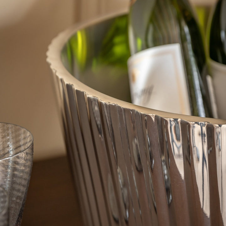 Polished Fluted Champagne Bucket3 - Duck Barn Interiors