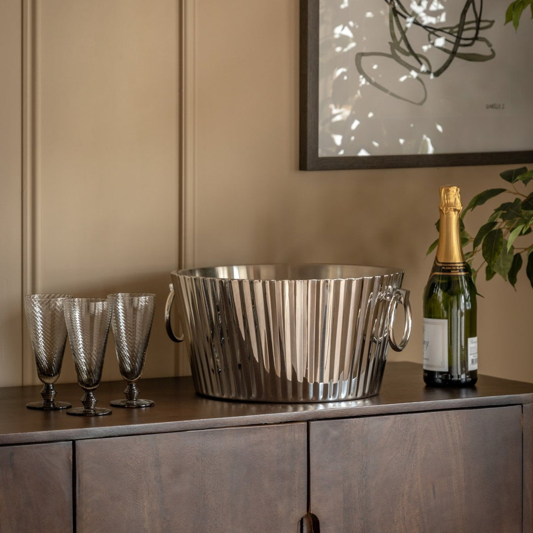 Polished Fluted Champagne Bucket4 - Duck Barn Interiors
