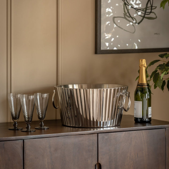 Polished Fluted Champagne Bucket4 - Duck Barn Interiors
