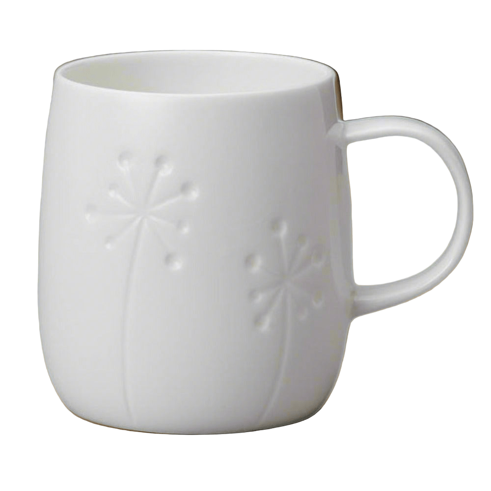 Quinto White Bone China Mug - Dandelion1 - Duck Barn Interiors
