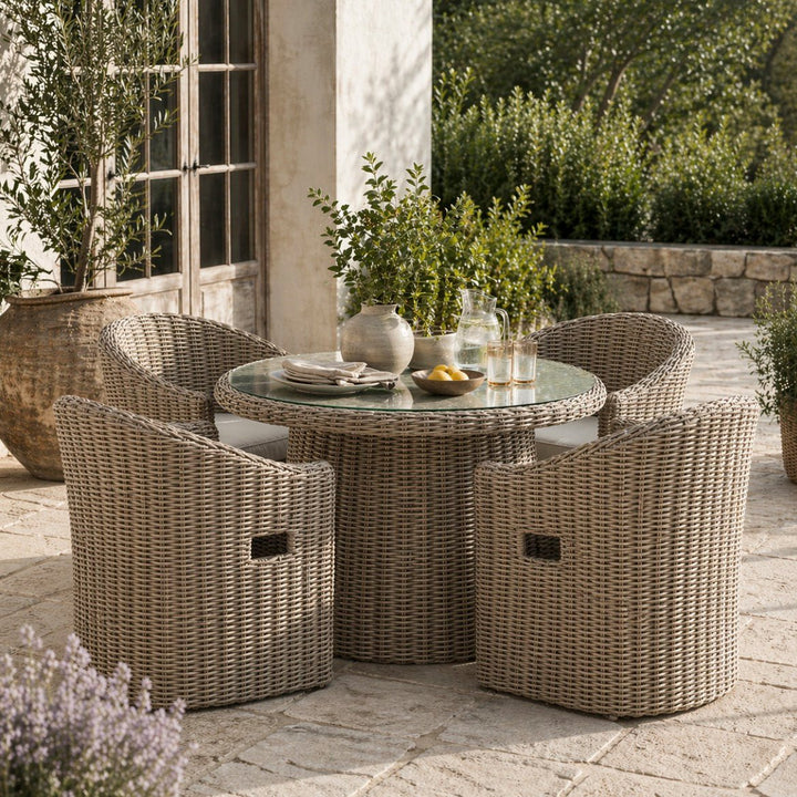 Ragusa 4 Seater Round Dining Set1 - Duck Barn Interiors