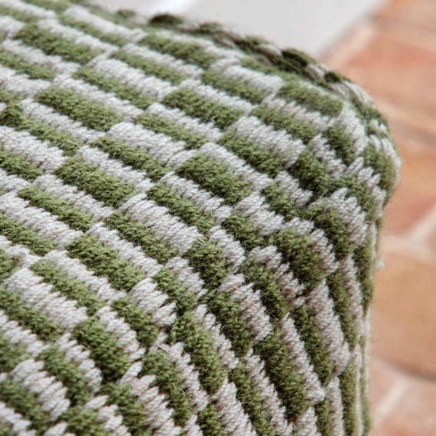 Rauma Square Pouffe - Olive2 - Duck Barn Interiors