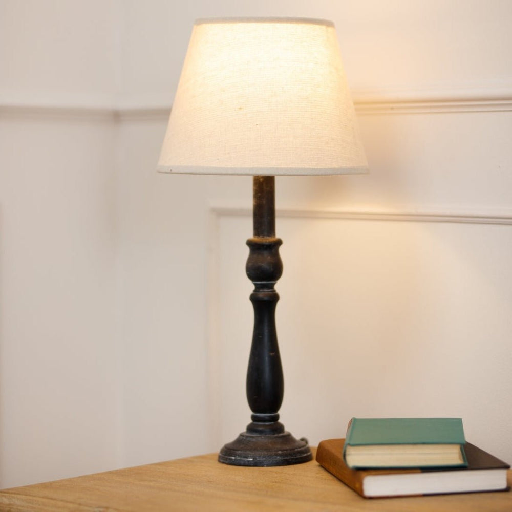 Ravenna Column Table Lamp With Linen Shade2 - Duck Barn Interiors
