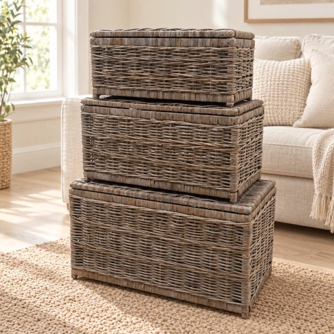 Rectangle Kubu Lidded Storage Chest - Set of 31 - Duck Barn Interiors