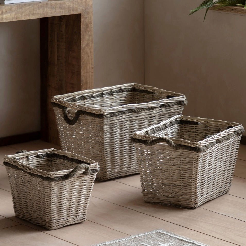 Rectangular Willow Baskets - Set of 32 - Duck Barn Interiors