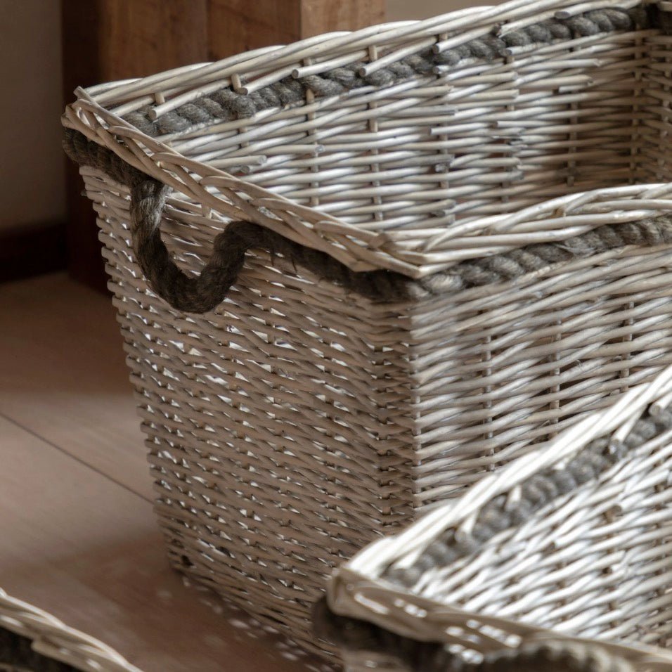 Rectangular Willow Baskets - Set of 33 - Duck Barn Interiors