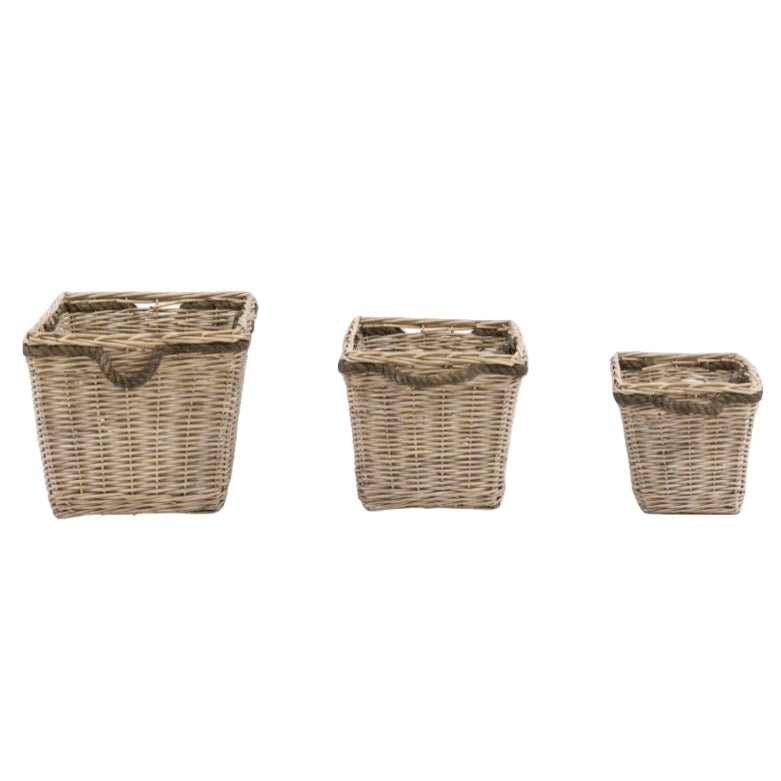 Rectangular Willow Baskets - Set of 35 - Duck Barn Interiors