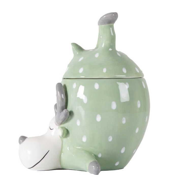 Reindeer Pot with Lid - Green5 - Duck Barn Interiors