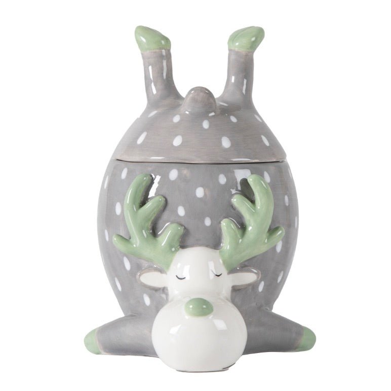 Reindeer Pot with Lid - Grey1 - Duck Barn Interiors