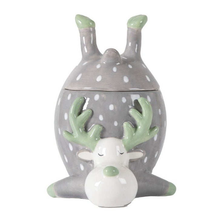 Reindeer Pot with Lid - Grey1 - Duck Barn Interiors