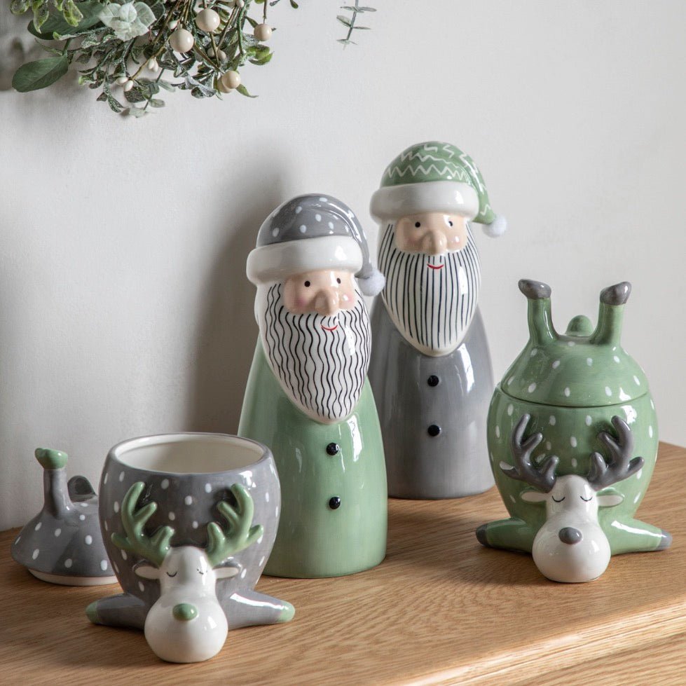 Reindeer Pot with Lid - Grey2 - Duck Barn Interiors