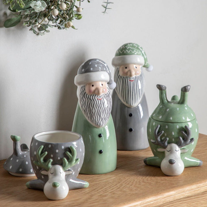 Reindeer Pot with Lid - Grey2 - Duck Barn Interiors