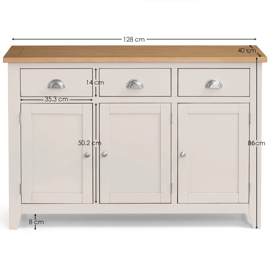 Richmond Elephant Grey 3 Door Sideboard8 - Duck Barn Interiors