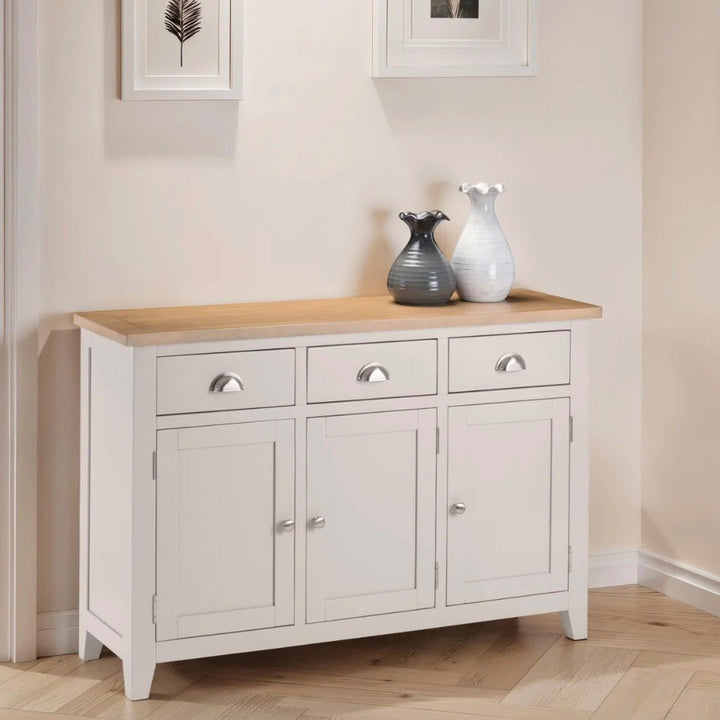 Richmond Elephant Grey 3 Door Sideboard2 - Duck Barn Interiors